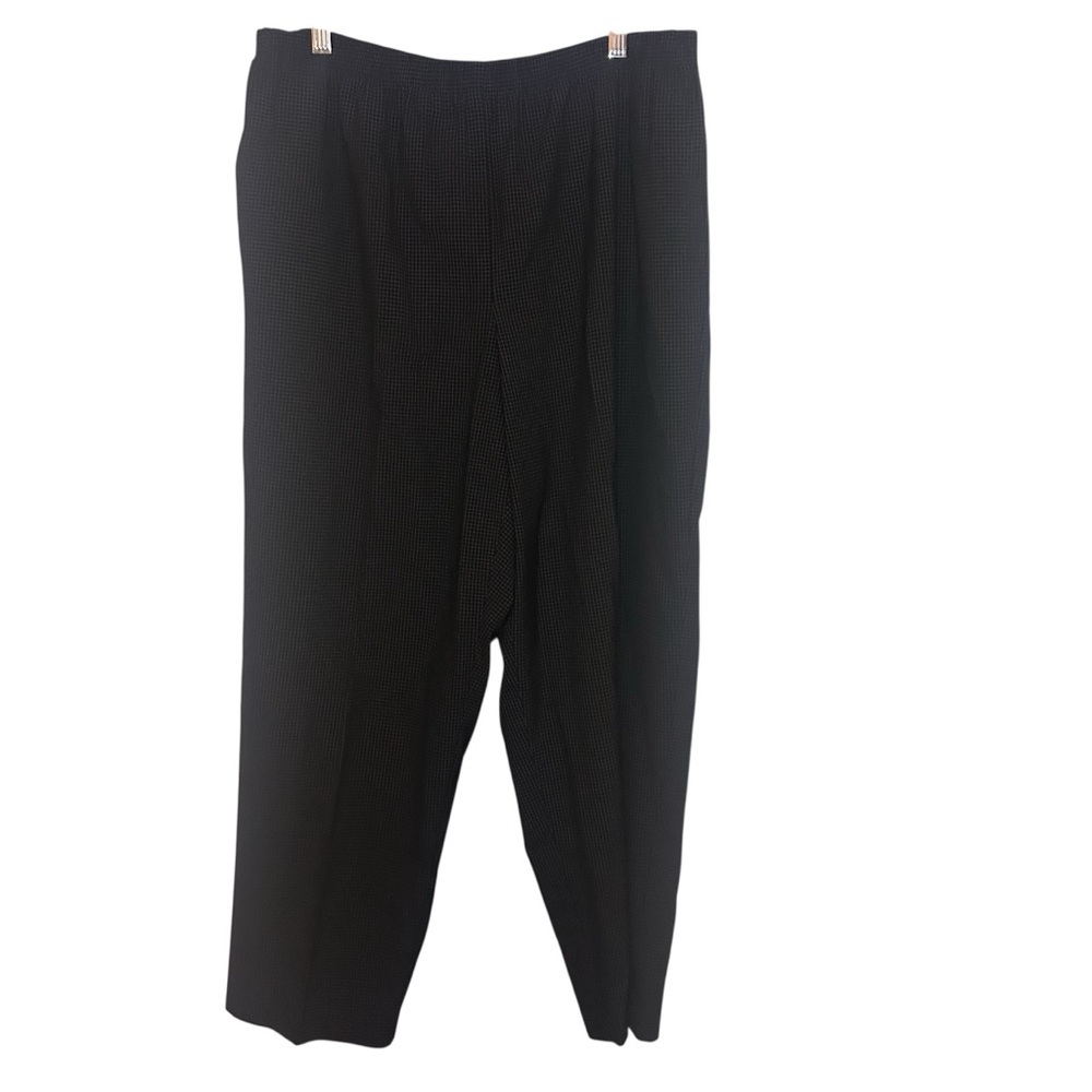 Alfred Dunner Black Micro Check Pull On Pants Size 18 Stretch Career